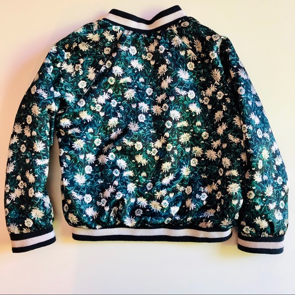Satin floral bomber jacket, 3T - Picture 3 of 3